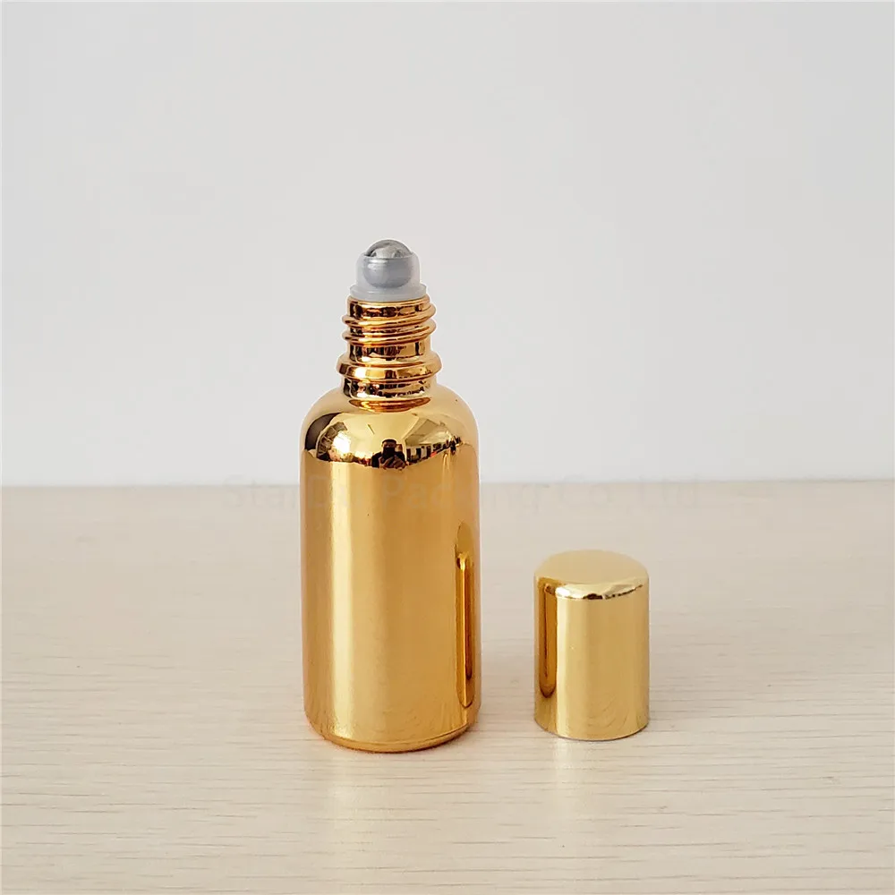 

10pcs 10ml 15ml 20ml 30ml 50ml 100ml Gold Roll On Bottle For Essential Oils Refillable Perfume Bottle Deodorant Containers