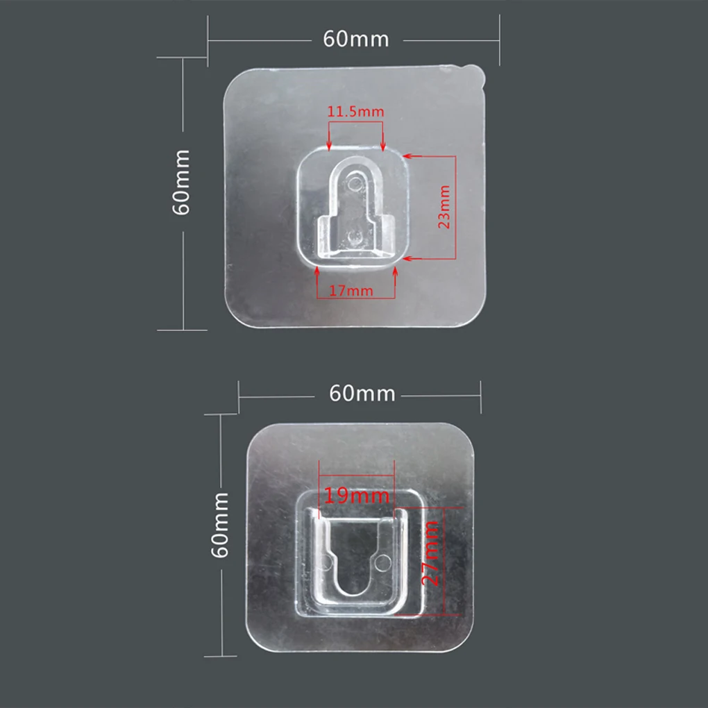 Двухсторонняя клейкая настенная вешалка Прочные прозрачные крючки присоска