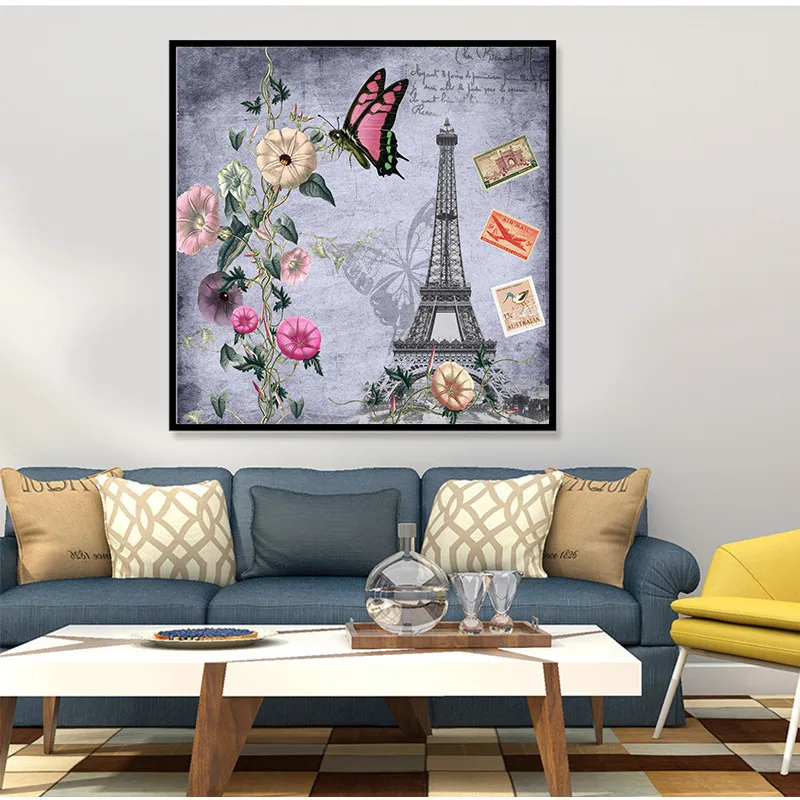 Статуя Свободы и колоссея пейзаж Парижская башня фотография стены гостиная