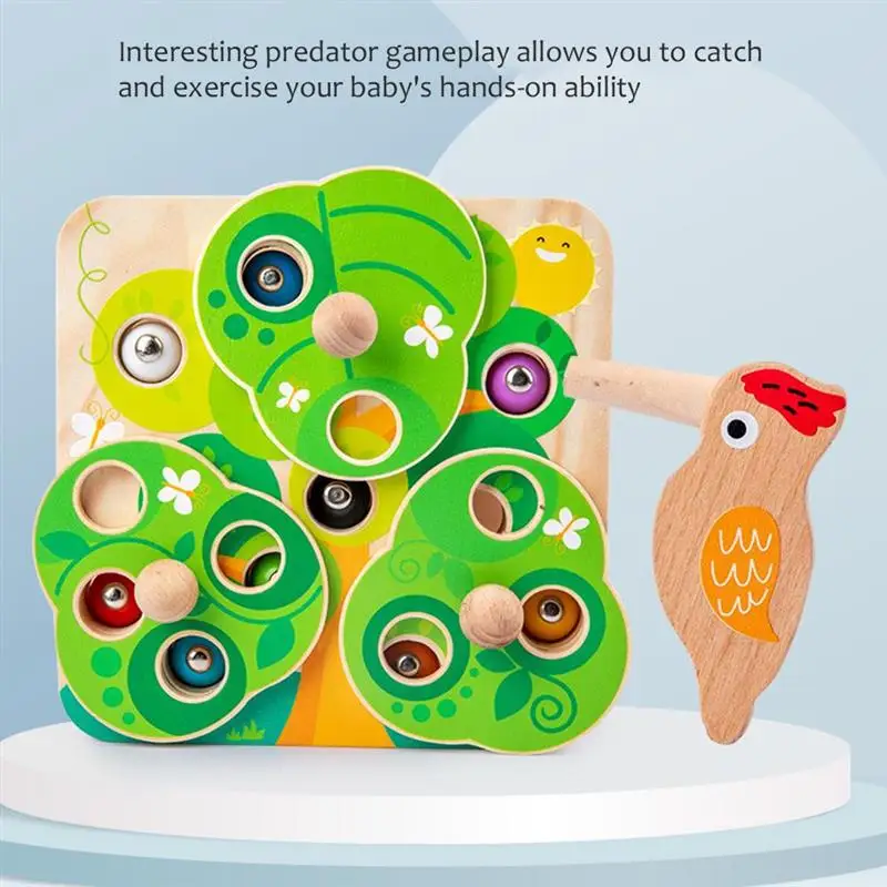 Игрушка Монтессори для малышей 1 комплект деревянная игрушка ловли птиц