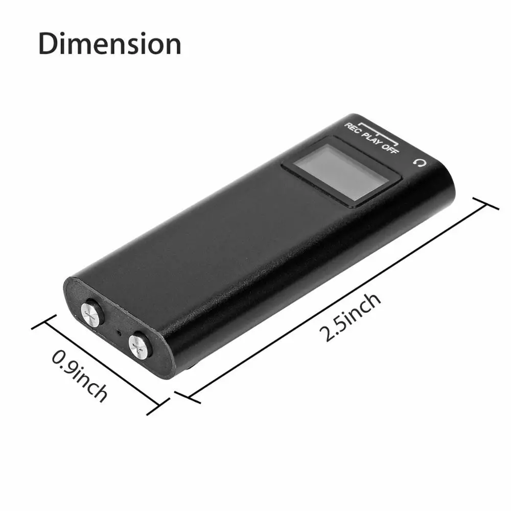 TIPTOP мини диктофон 8 Гб аудио рекордер Запись USB устройство mp3 плеер с OLED