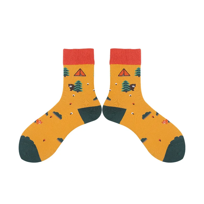 Socks Unisex Different Design Funny Cotton Long Women Men Socks Gifts for Lovers Harajuku Autumn Winter Fashion Happy Sock - Цвет: F