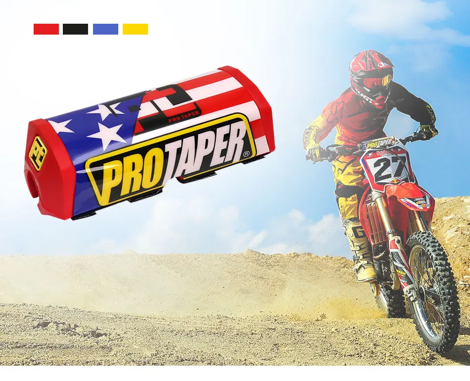 ZSDTRP Pro Taper для мотокросса Dirt Bike, в полоску, руль для питбайк, руль, панель для жировых захватов, защита груди, Крестовина, подходит для 1-1/8, рукоятка
