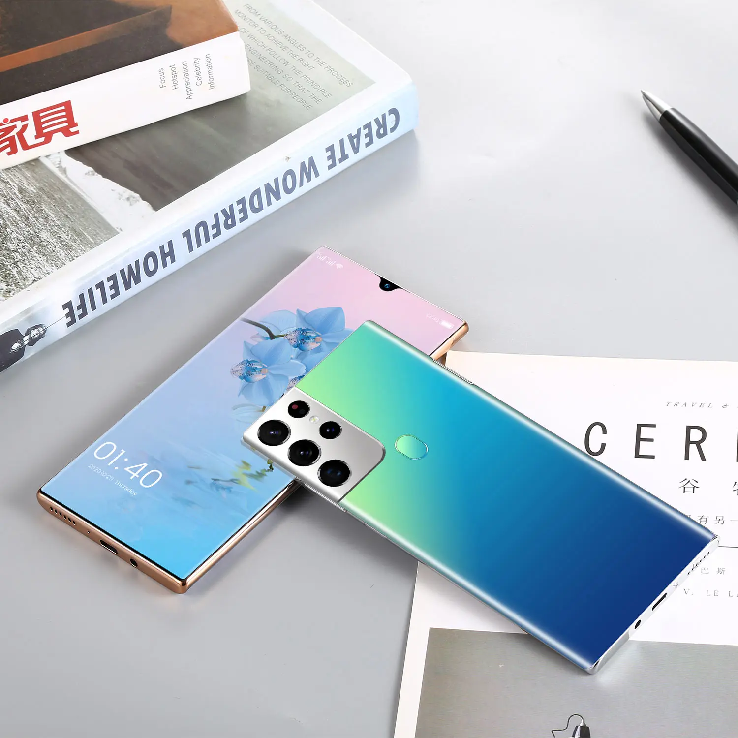 

S21U MT6889 10 cores 5G Network 8GB 256GB 32/64MP 6.9"Dropscreen 1440*3200 6800mAh Face Recognition Android11 Fingerprint Unlock