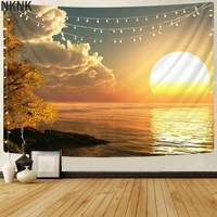nknk sun tapestry natural tapestries trees tenture mandala landscape wall tapestry wall hanging boho decor hippie printed