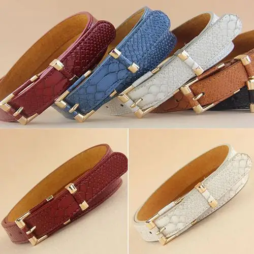 Women Grainy Faux Leather Waist Belt Gold Tone Buckle Waistband Band Adjustable for long shirts dresses skirts jeans women belt |