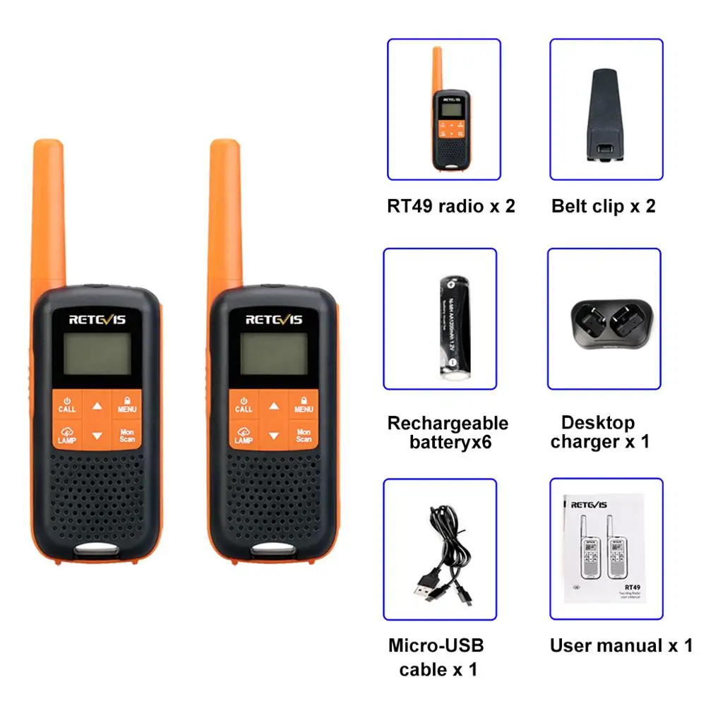 retevis walkie talkie waterproof pmr 446 rt649 2 pcs walkie talkies rechargeable portable two way radio ptt for hunting fishing free global shipping