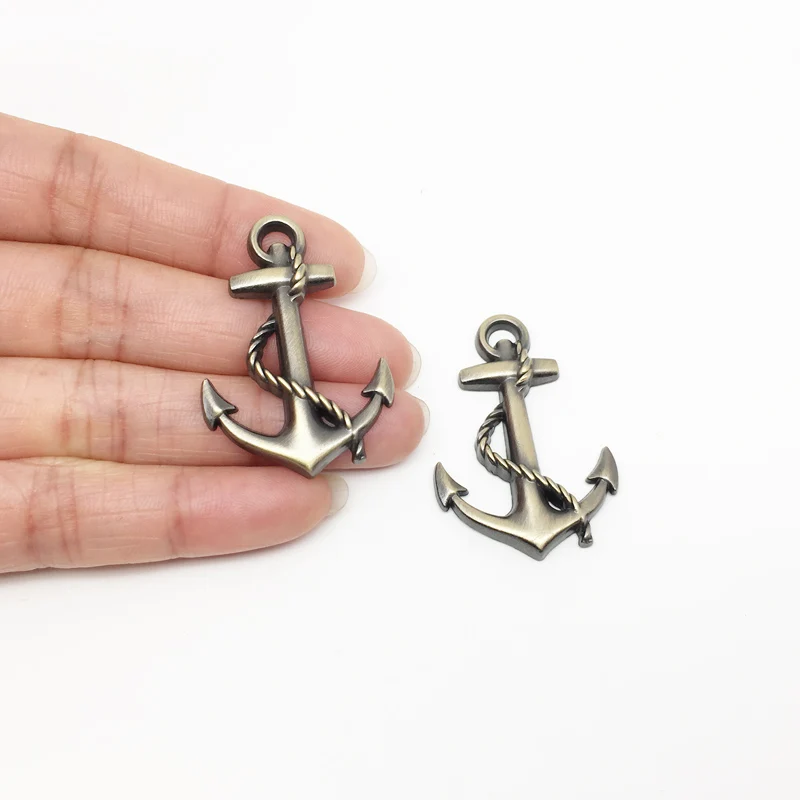 2 шт./компл. 3D маленькая металлическая Лодка Якорь логотип значок с крестом