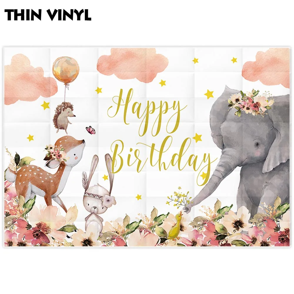 Allenjoy занавески на день рождения с изображением слона оленя кролика ежика