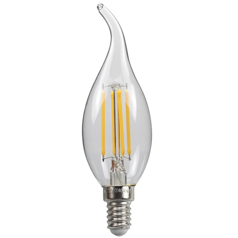 Домашняя лампа C35 в стиле ретро, хрустальная лампа накаливания, светодиодсветодиодный лампа накаливания 220-240 В 4 Вт, E14 E12, декоративная лампа ...