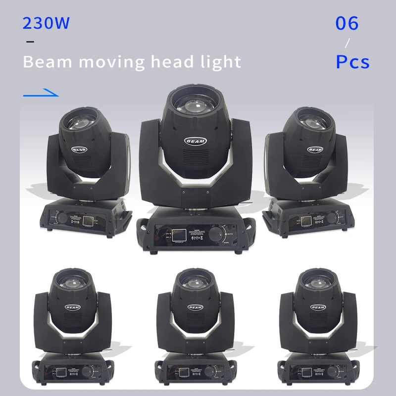 

6pcs/lots 230w 7r Beam Light with flight case DMX512 control Moving Head Lights Professional Stage Party Stage Lighting Effecte