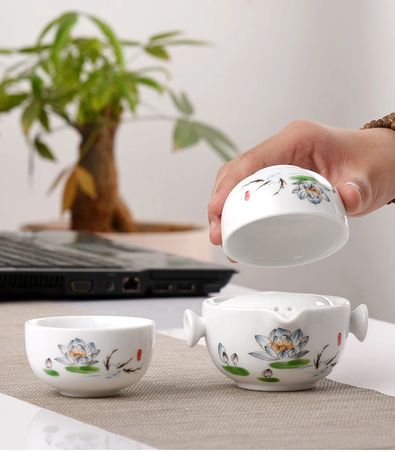 Керамические чайники gaiwan чайники Китайский чайный набор для путешествия с сумкой для путешествий