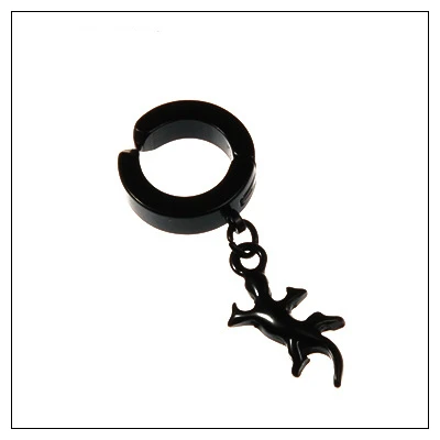 K6 black Корейская унисекс черная титановая сталь Панк Крест Кафф Ушная клипса серьги для мужчин/wo мужчин ухо гвоздь серьги без пирсинга - Окраска металла: K6 black