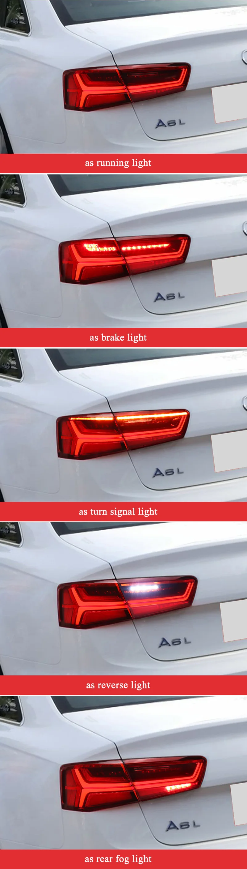 Автомобильный Стайлинг задний фонарь для Audi A6 задний светильник s 2013- A6L C7 светодиодный задний светильник сигнальный светодиодный DRL Стоп задний фонарь аксессуары