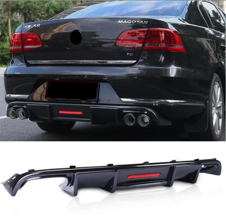 ABS углеродное волокно задний бампер спойлер Диффузор Крышка для Volkswagen VW Passat B7 2012