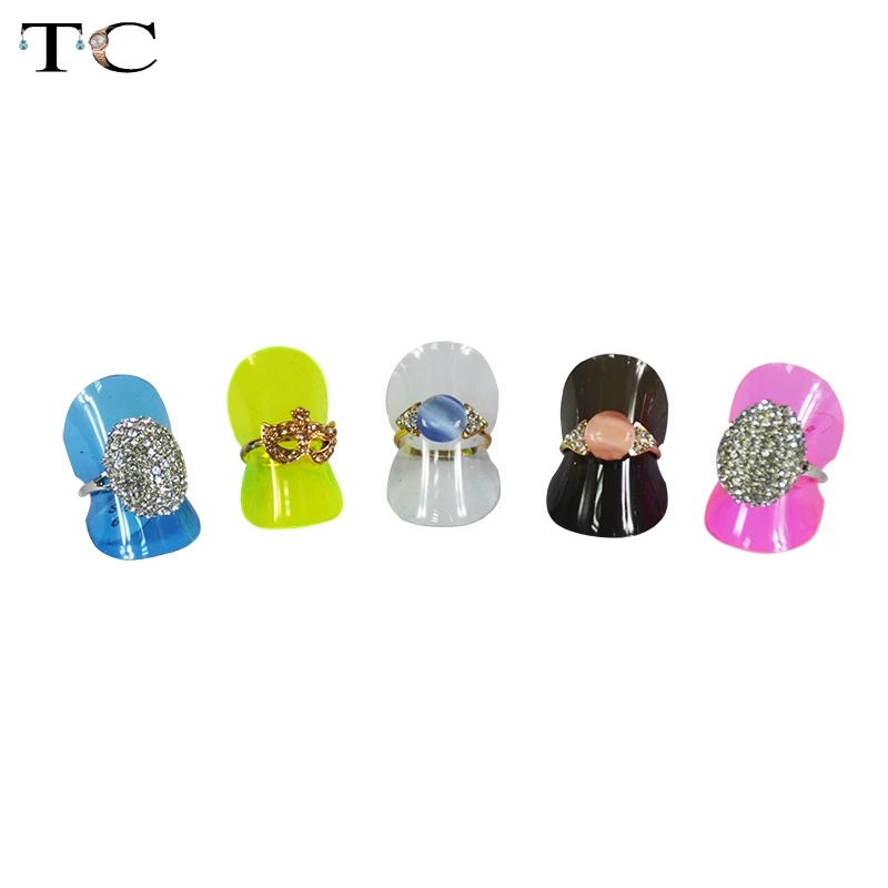 Бесплатная доставка 24 шт. Прозрачное пластиковое кольцо дисплей подставка