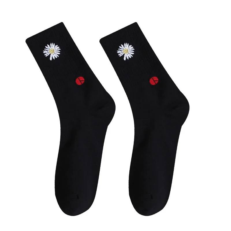 Модные Хлопковые женские носки с принтом корейские брендовые вышитыми
