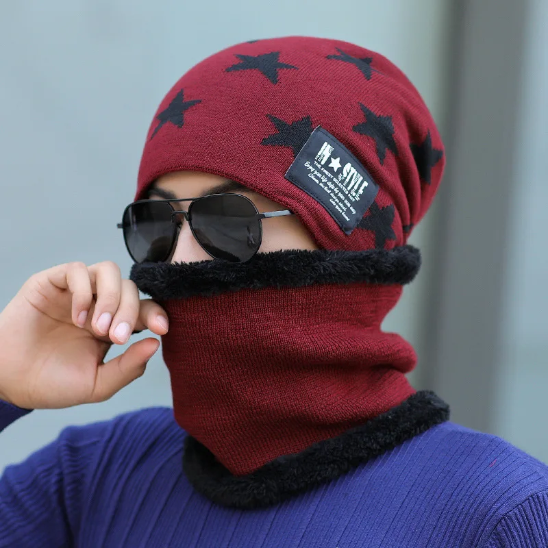 Новинка мужская шапка шарф коралловые флисовые колпачки для мужчин и женщин