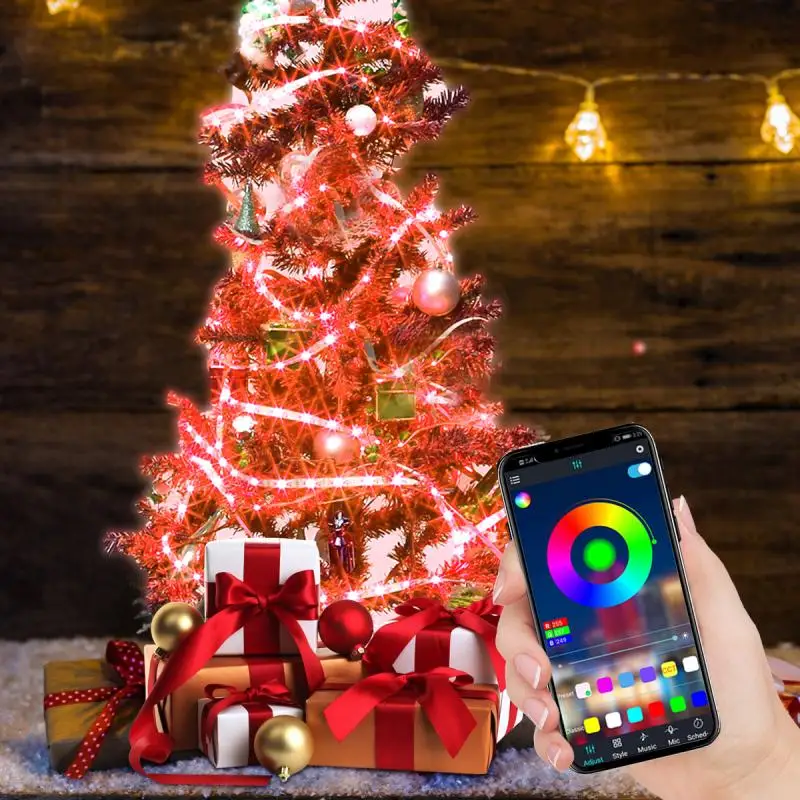 

LED Light Strip 5V/30W 5050 RGB Smart Bluetooth APP Remote Control Color Changing LED Rope Background Light Christmas Decoration
