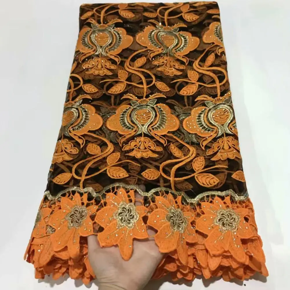 

5yards african mesh lace fabric embroidered net tulle lace fabric with stones good quality african french lace for dress DFMA15