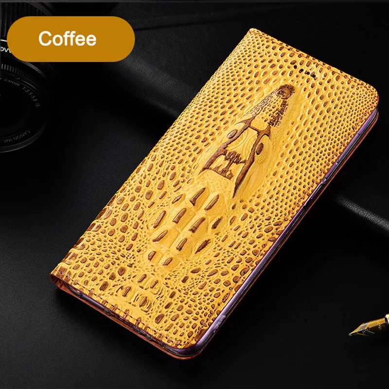 crocodile head texture genuine leather case for realme 8 c20 v11 gt v13 x7 pro ultra luxury magnetic flip cover cases free global shipping