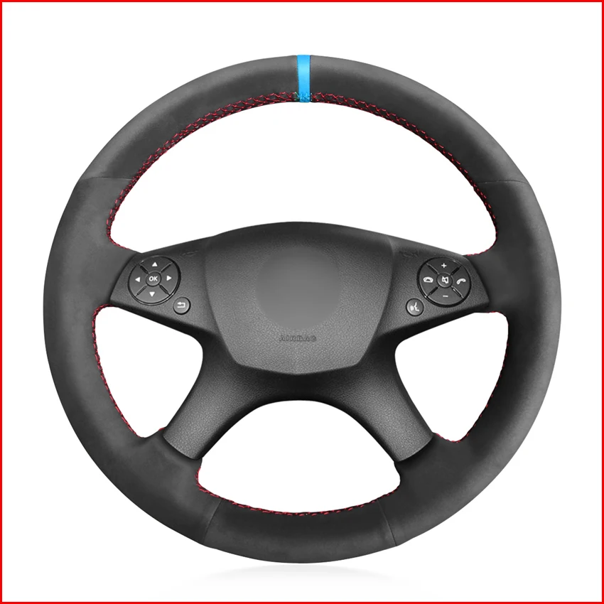 Чехол на руль MEWANT из черной замши для Mercedes Benz W204 C Class 2007 2010 C280 C230 C180 C260 C200 C300