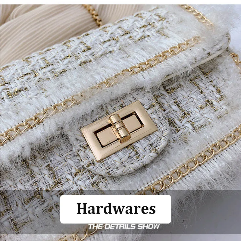 Женская сумка через плечо Классическая твидовая с клапаном шерстяная мини-сумка