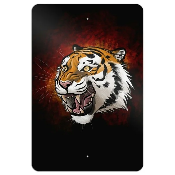 Винтаж металлический знак жестяная вывеска ожесточенного тигра домашний бар