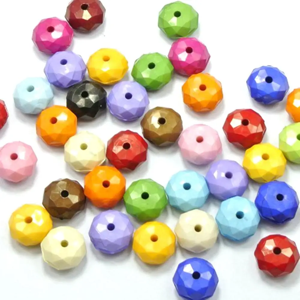 100 смешанных бисерных акриловых бусин Rondelle 8x12 мм | Украшения и аксессуары