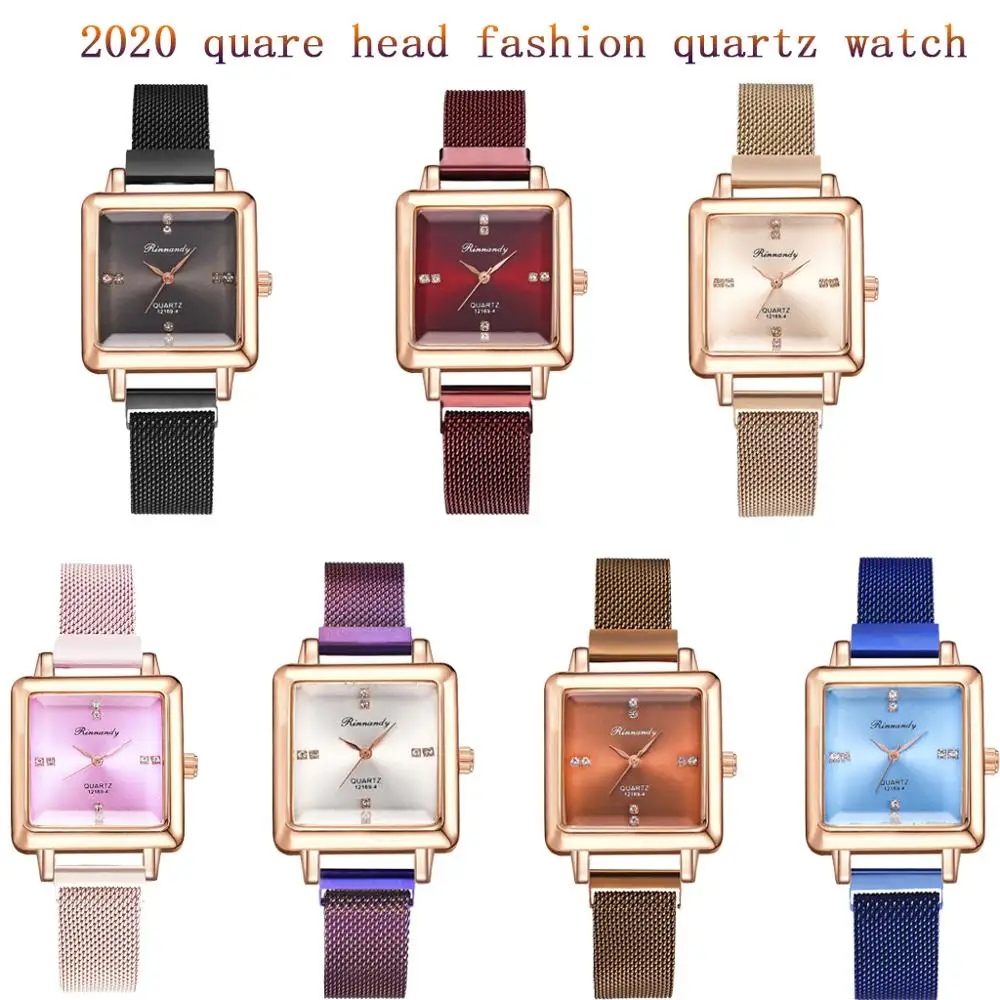 Роскошные женские часы с квадратной головкой новые классические кварцевые