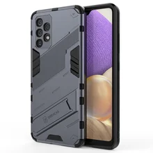 FOR Samsung Galaxy A82 72 52 32 22 12 02 Hard Rubber Armor Bracket Cover Case Punk Stlye Protect Shockproof