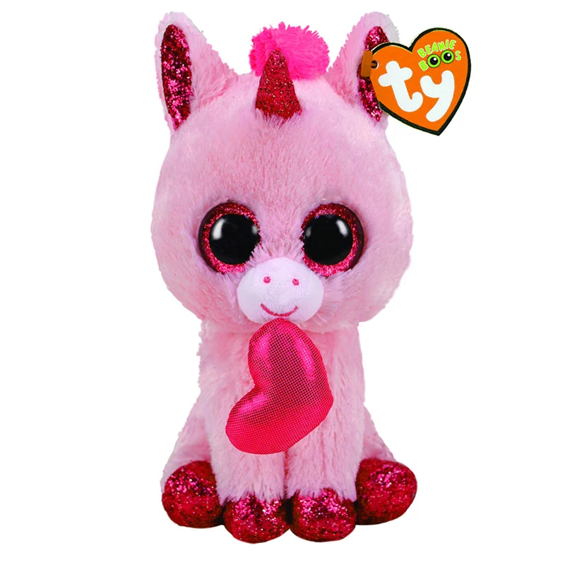 15 см Ty Beanie большой глаз Единорог серия Ариель плюшевая игрушка Kawaii мягкое