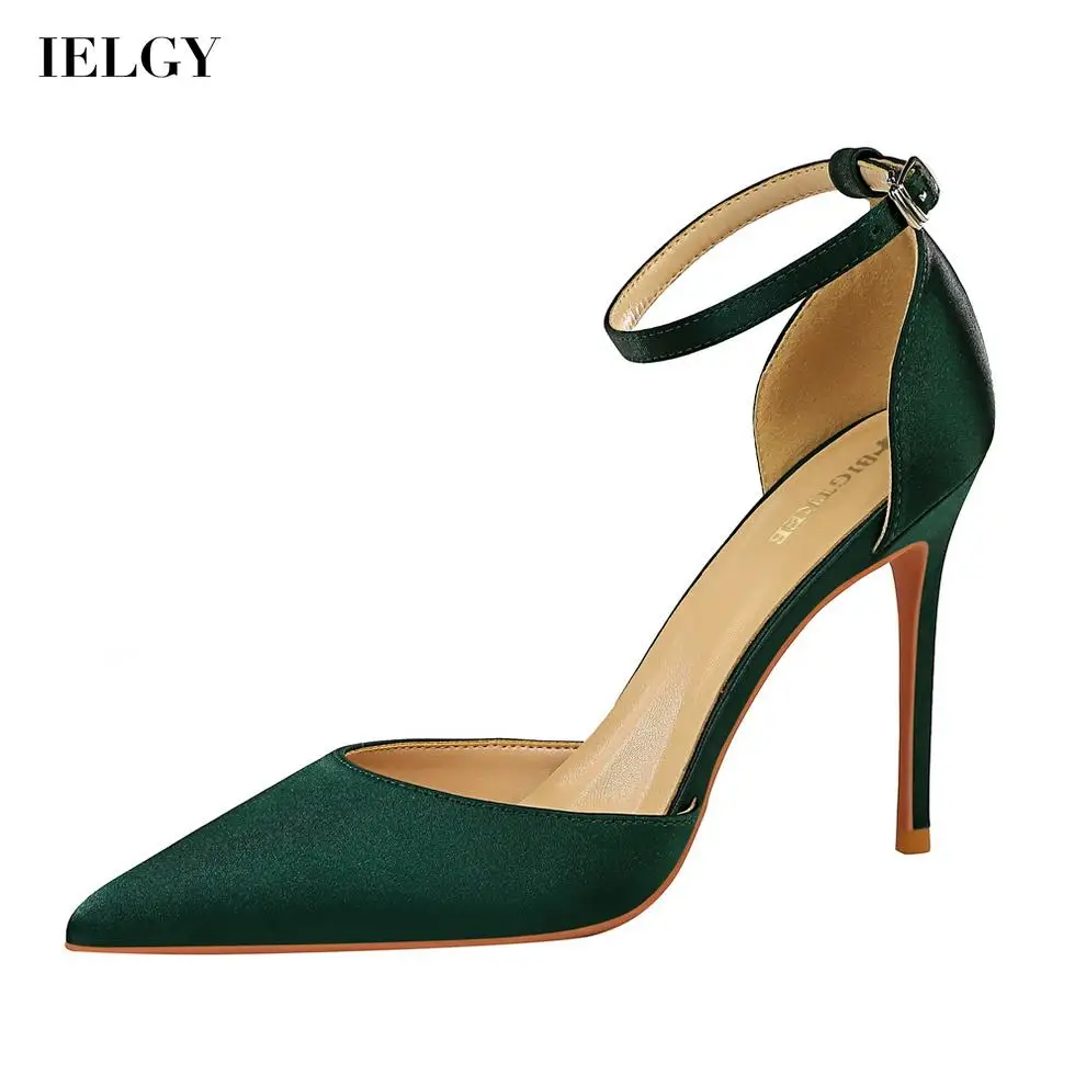 

IELGY Mouth Thin Black Shallow Sexy Pointed shoes High heel Fashion Simple Women's sandals