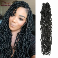 golden beauty synthetic hair curly faux locs dread lock low temperature fiber black brown blonde 24inch long curly end for women