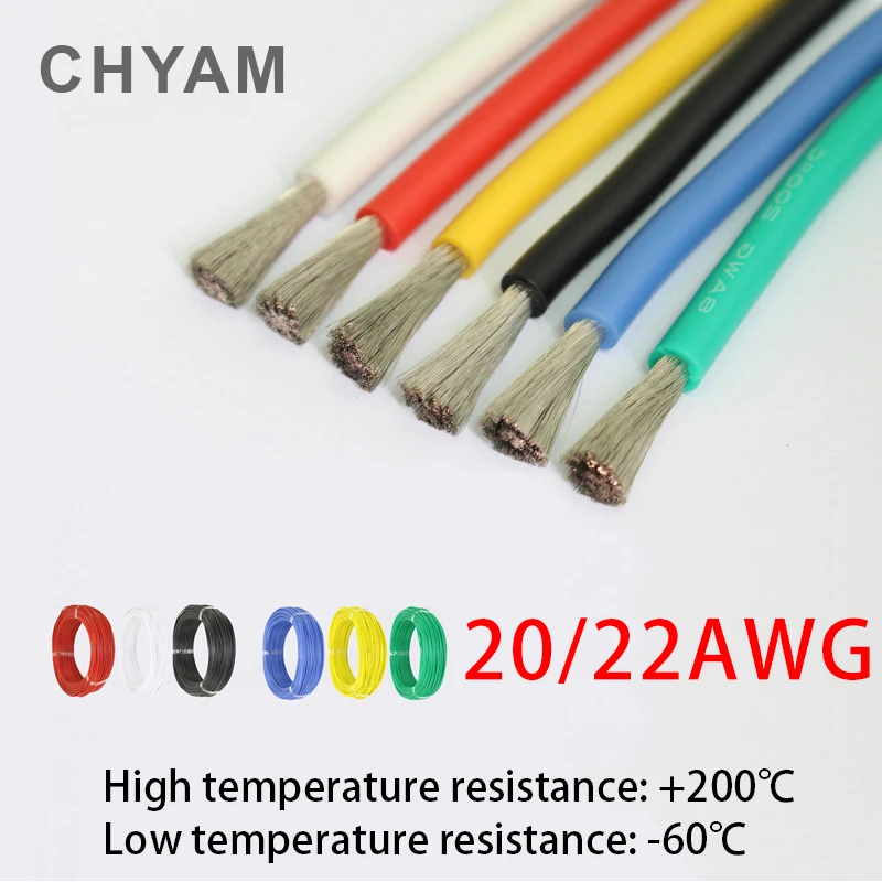 

5 Meters 20AWG 22AWG Heat-resistant Cable Wiring Soft Silicone Wire Connector High Temperature Resistant