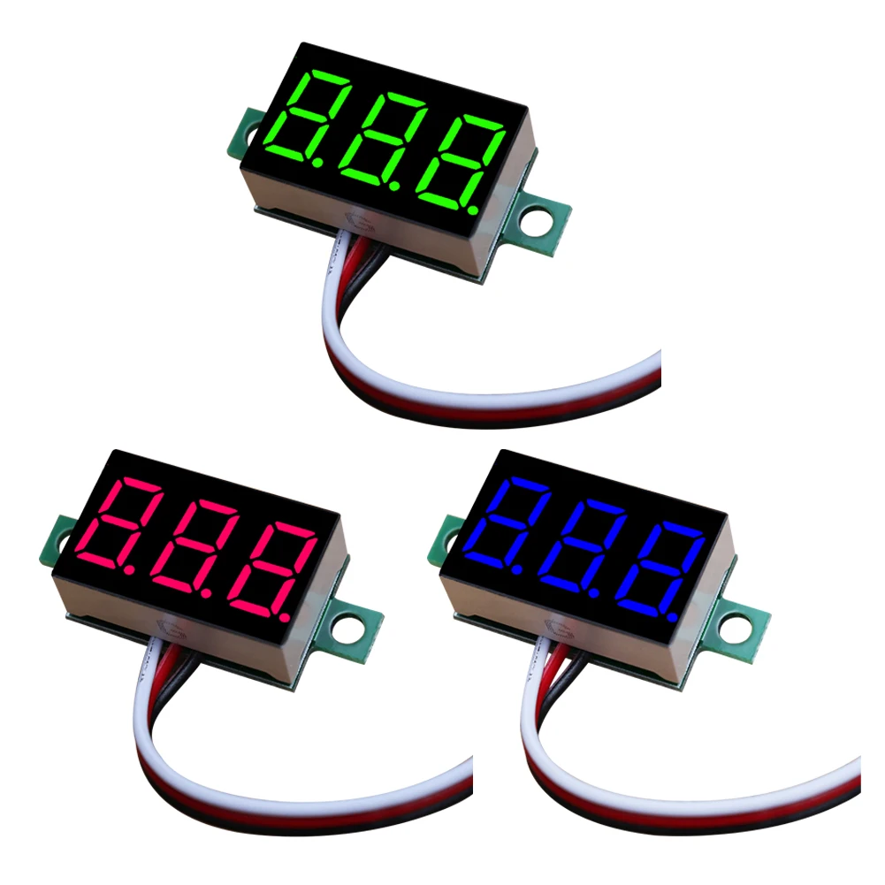 

DC 0-33V 0.36 inch Digital Voltmeter 2 Wires 3 Digit Voltage Meter LED Digital Display Panel Voltmeter for Motorcycle Car