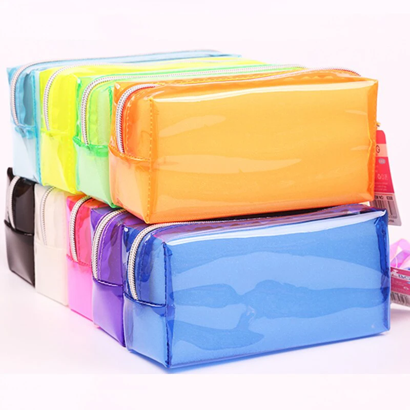 

Large Capacity Transparent PVC Waterproof Pencil Bag Student Kawaii Pencil Case School Office Supplies Stationery Organizer