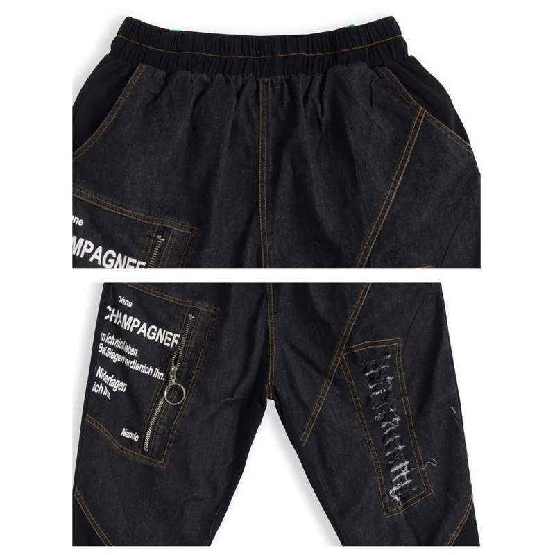 

Summer Fashion 2021 Tops Womens Printed Casual Tees Ladies Denim Patchwork T Shirts Female Punk Oversized Clothing Cotton New