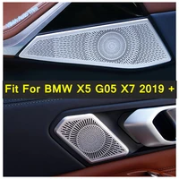 car styling interior side door loudspeaker cover audio stereo speaker protection trim metal fit for bmw x5 g05 x7 2019 2022