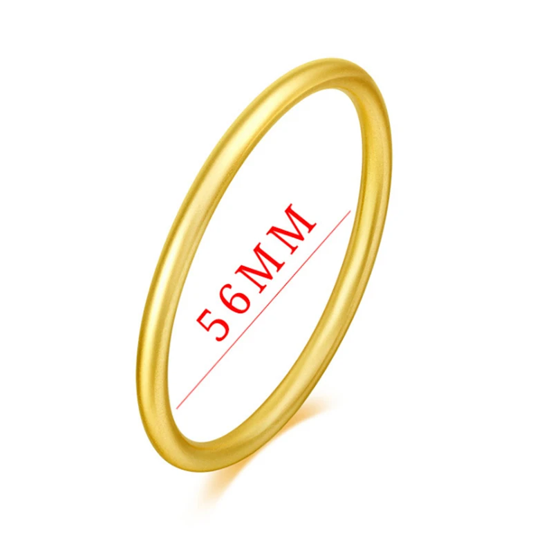 rose gold 56mm 24K золотой браслет Древний браслет 999 твердый круглый живот блестящий браслет 24K позолоченный - Окраска металла: rose gold 56mm