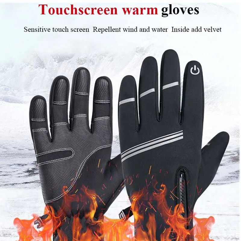 Sireck флисовые теплые зимние перчатки для езды на мотоцикле с сенсорным экраном и