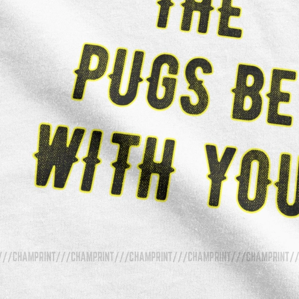 Креативная футболка для мужчин May The Pugs Be With You Мужская с надписью I Love смешные топы