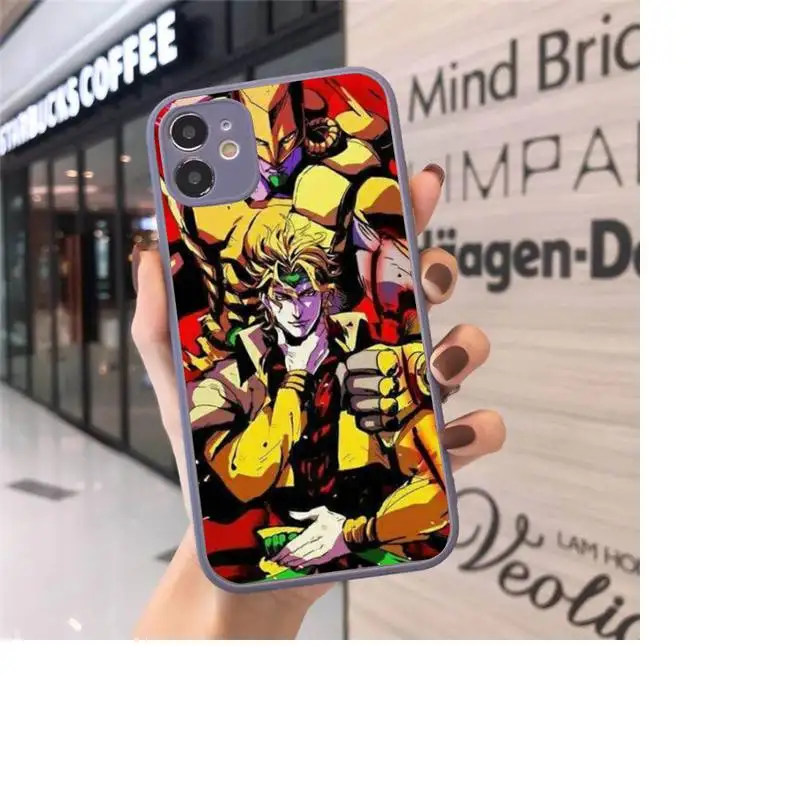 

JoJo's Bizarre Adventure JoJo Anime Phone Case For iPhone 12 11 Mini Pro XR XS Max 7 8 Plus X Matte transparent Gray Back Cover