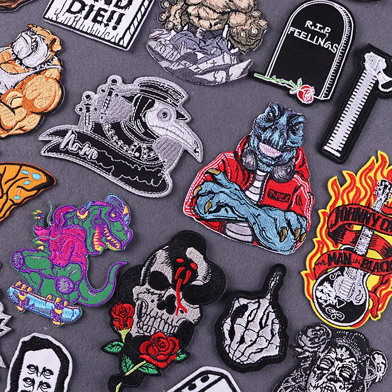 Панк Orc фитнес Животные Вышитые Патчи для одежды наклейки хиппи заплатка с