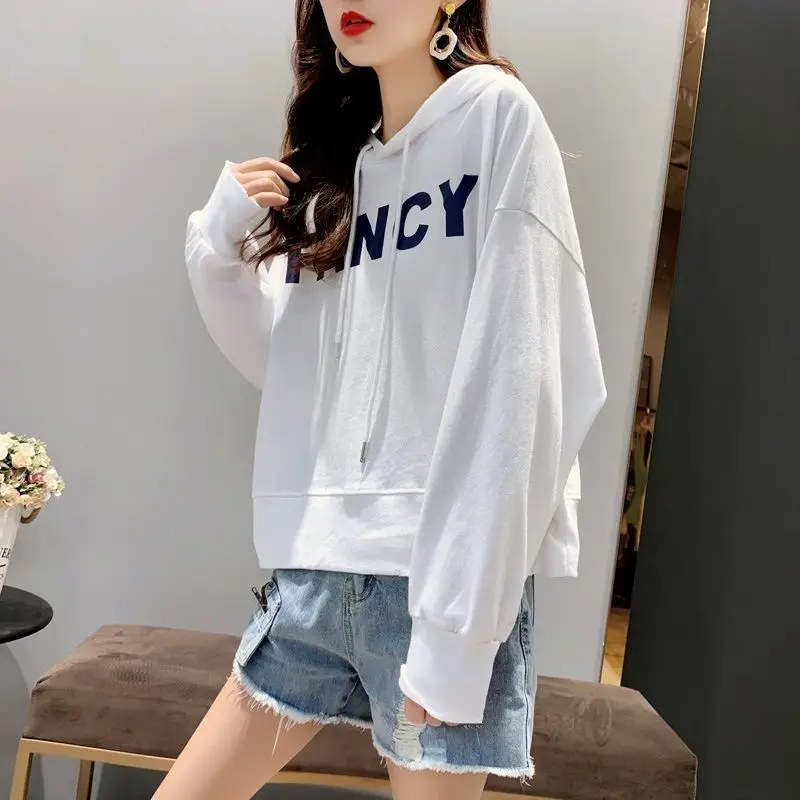 

Cotton short sweater women's spring and autumn women's new loose hooded Long Sleeve Jacket Women's coat