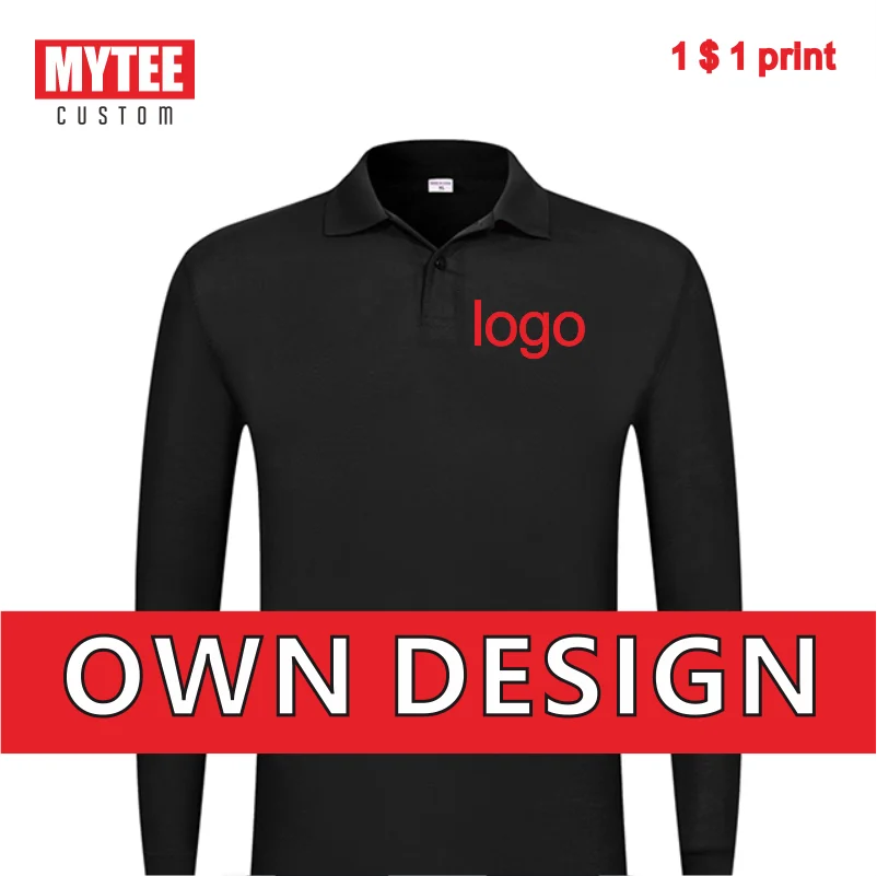 Мужская рубашка-поло MYTEE с длинным рукавом вышивкой/принтом | одежда