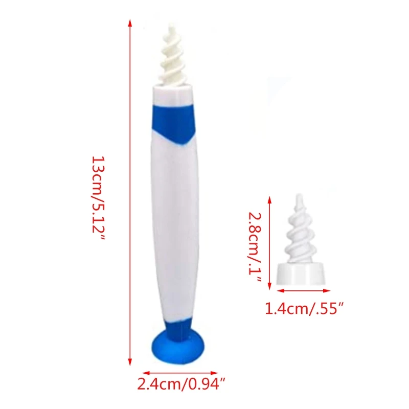

H7JC Portable Ear Cleaner with 16 Replacement Heads Suction Cup Spiral Spoon Earwax Removal Tool Easy Grip 360 Degree Cleaning
