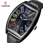 Часы наручные CHENXI мужские с большим циферблатом, брендовые Роскошные модные цифровые водонепроницаемые с кожаным ремешком