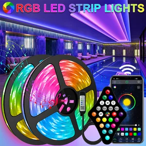 Светодиодная лента Wi-Fi 5M-30M s RGB 2835 5050 RGBWW гибкая светодиодная лента Bluetooth-совместимое приложение для управления освещением для комнаты