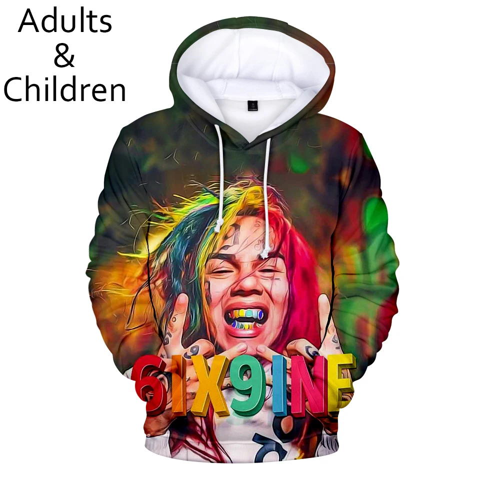Толстовка Мужская/женская с капюшоном удобный свитшот 3D рисунком 6IX9INE на осень